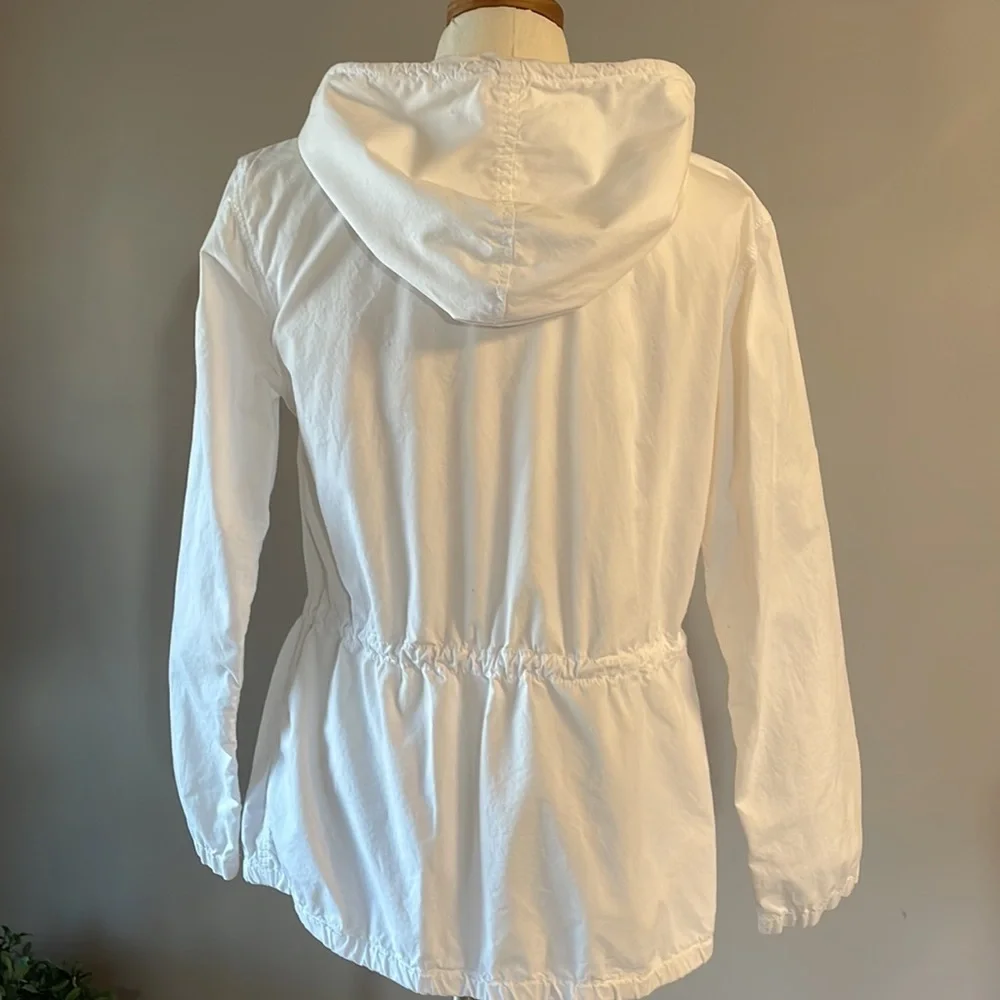 Michael Kors woman’s spring summer white 100% cotton jacket lightweight hood XS
